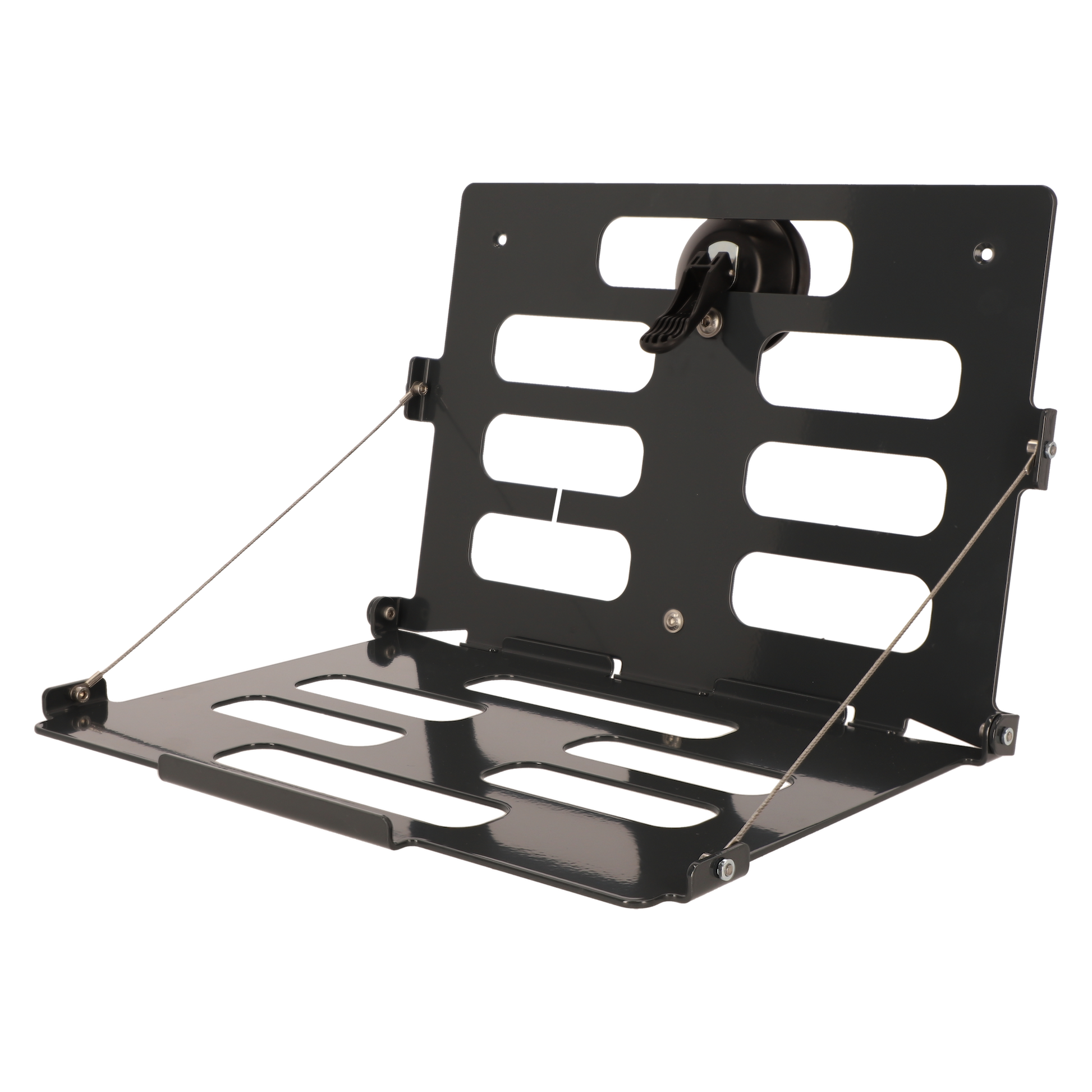 Seitenansicht der Notebook Halterung MagFlex Pro S mit Saugglockenbefestigung