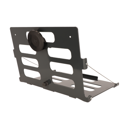 Seitliche Rückansicht der Notebook Halterung MagFlex Pro S mit Saugglocke